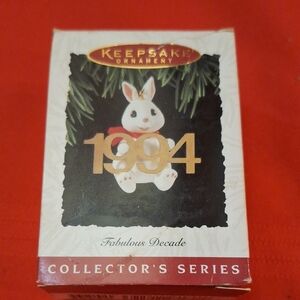 KEEPSAKE the Label 1994 Rabbit Ornament with Gold Accents